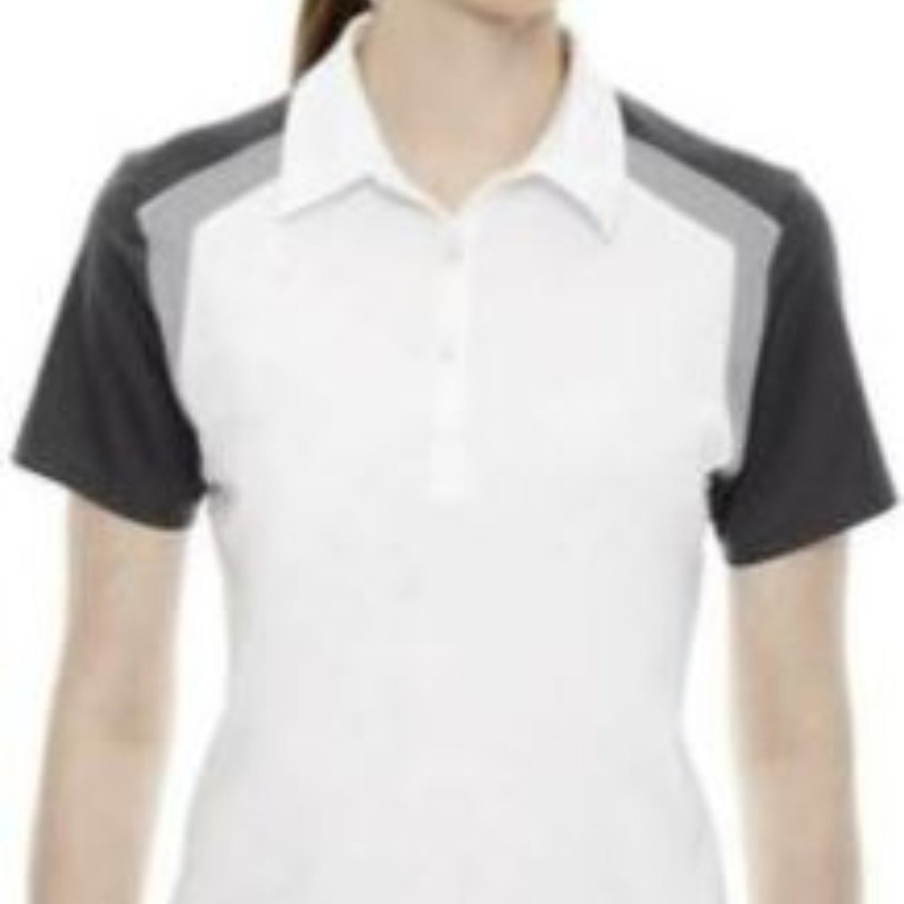 Ladies' Colorblock Polo Shirt--Small (White)